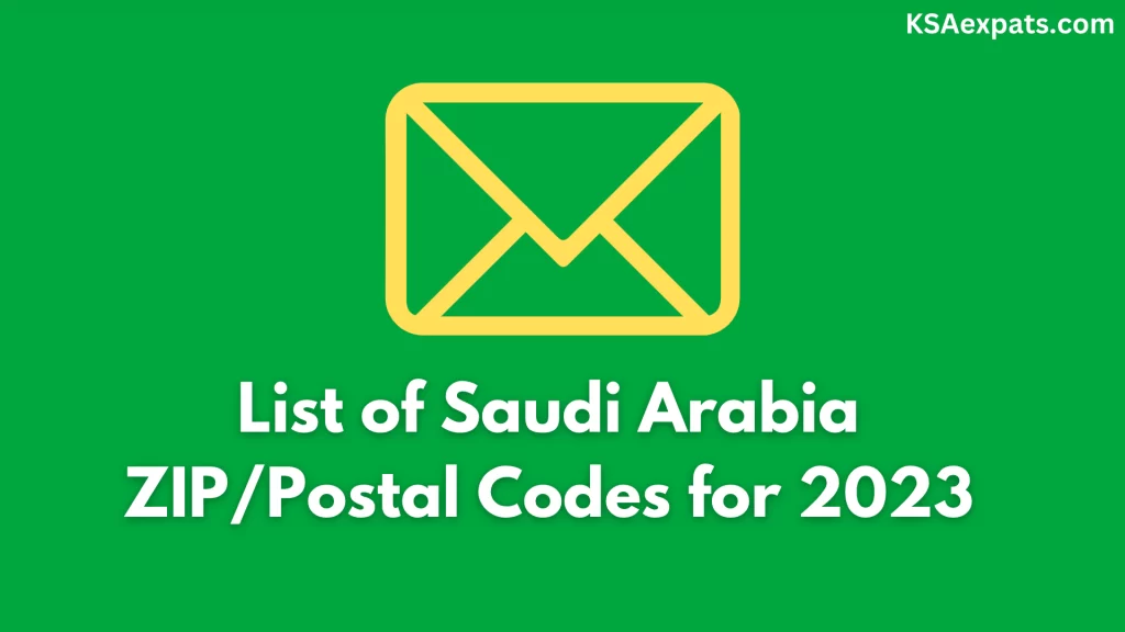 Discover Saudi Arabia Postal/ZIP Codes